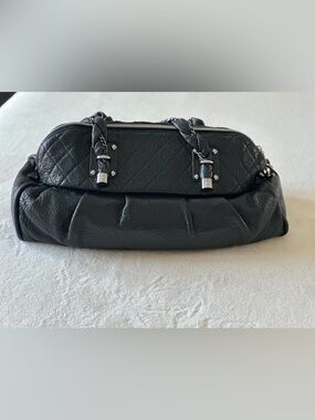CHANEL Black Quilted Leather Shoulder Bag with Braided Handles
